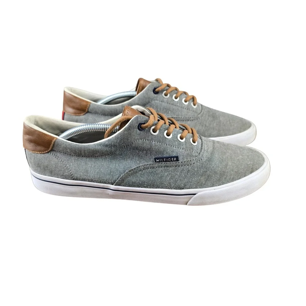 Tommy Hilfiger Men's Gray Canvas Low Top‎ Sneakers Casual Shoes
